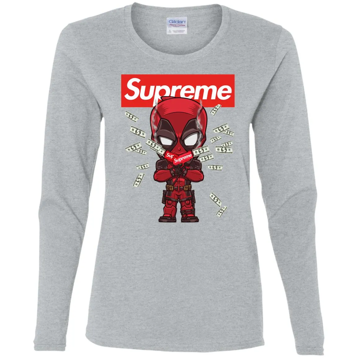 Supreme Deadpool Funny T-shirt Women Long Sleeve Shirt