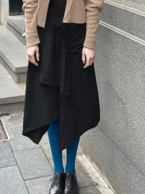 Surprise Sale! Black Ruched Handkerchief Hem Skirt