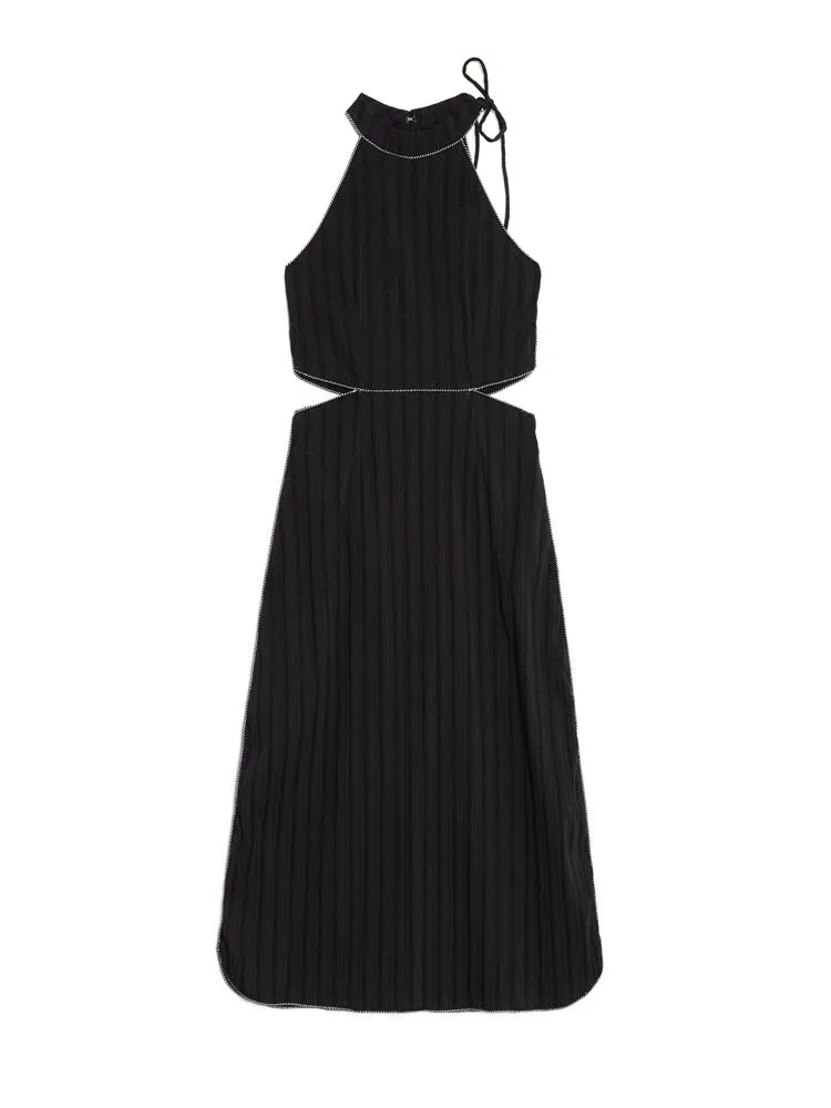 Sylvie Stripe Cut Out Midi Dress