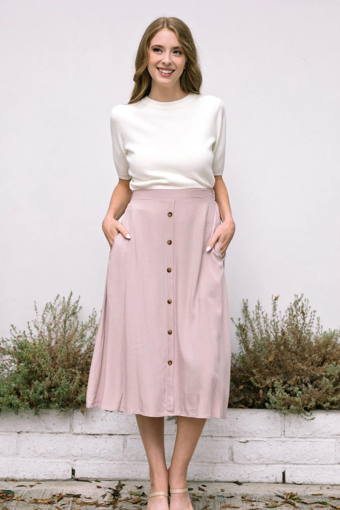 Tabitha Buttoned Midi Skirt