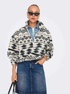 The Janne Print Teddy Halfzip