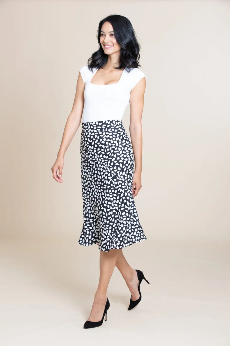 The Marnie Skirt - Black and White Print