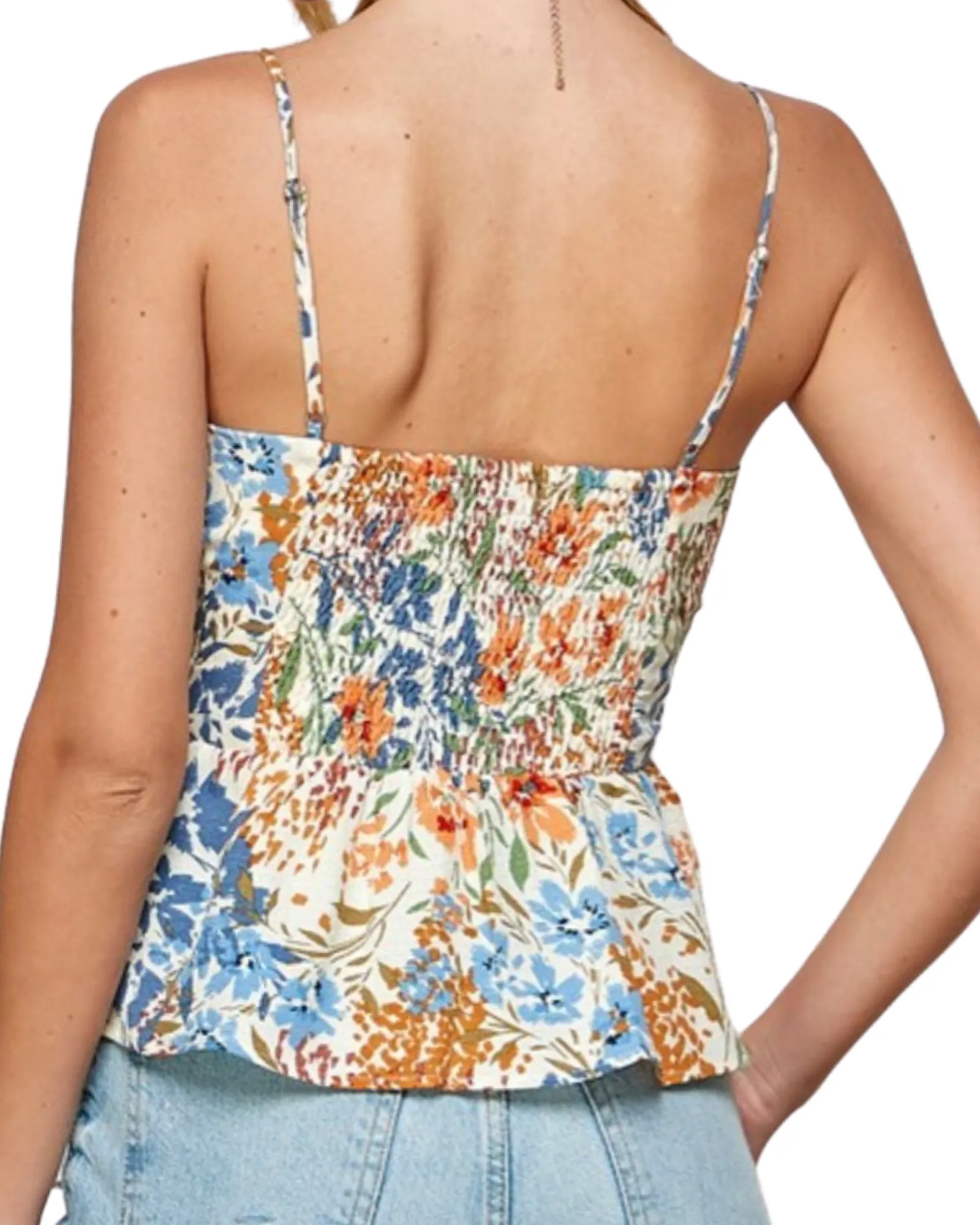 Tropical Peplum Tank