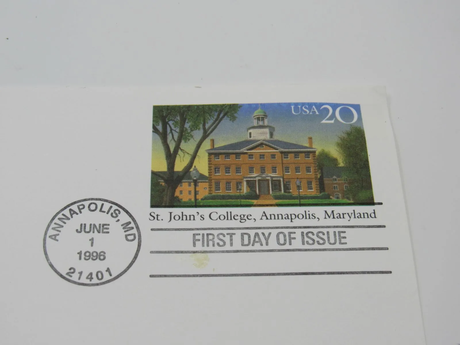 USPS Scott UX262 Vintage 20c St Johns College VF (Very Fine) First Day Of Issue -- New