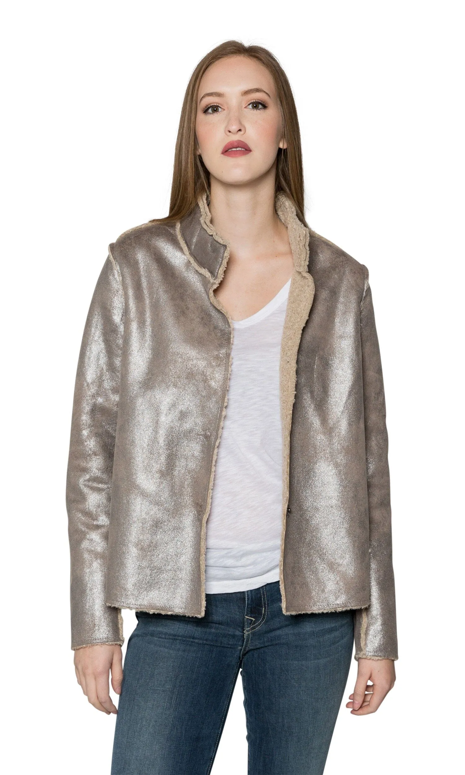 Velvet by Graham & Spencer Chatlie Reversible Faux Sherpa Jacket