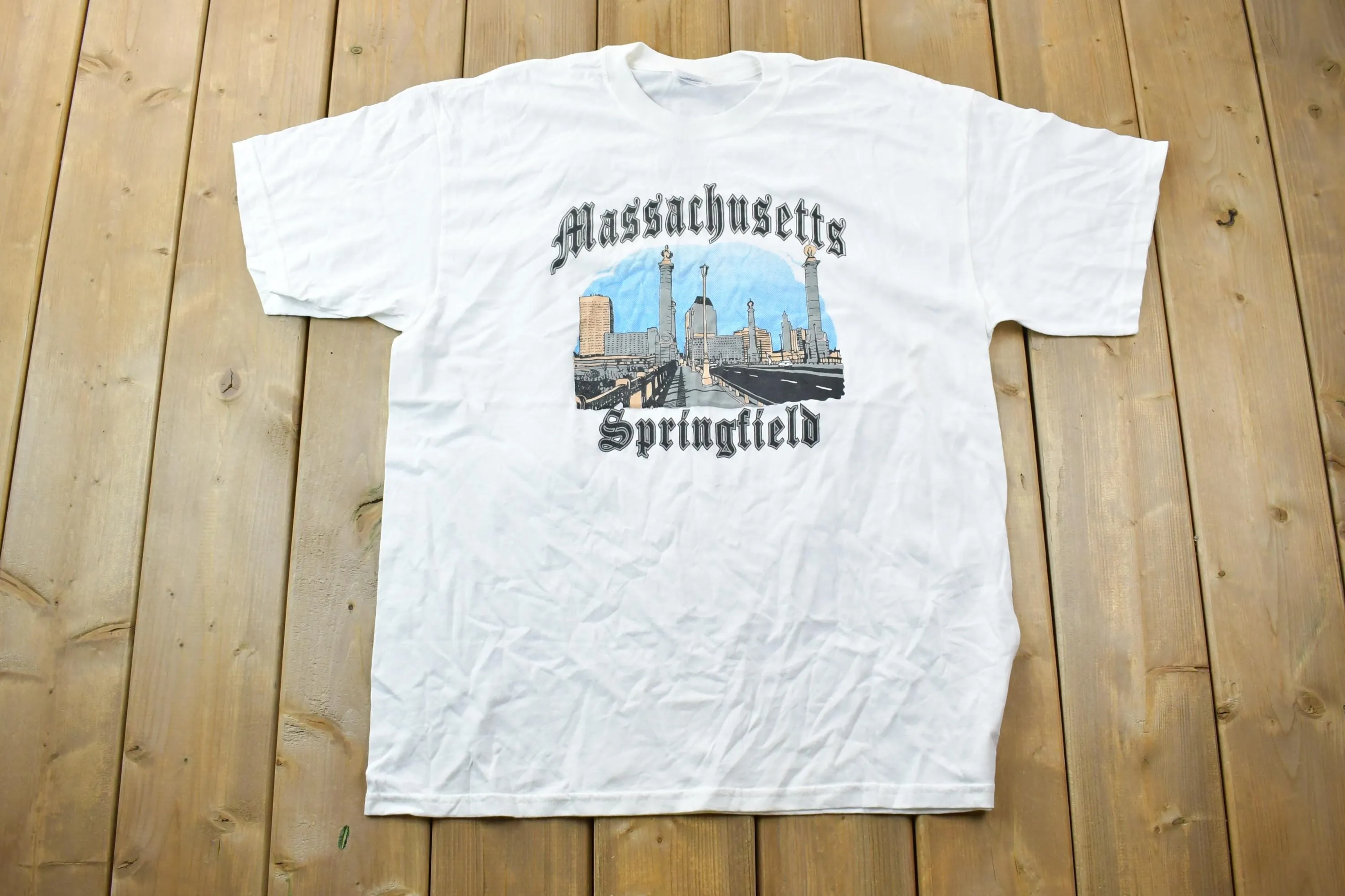 Vintage 1990s Springfield Massachusetts Souvenir T-Shirt