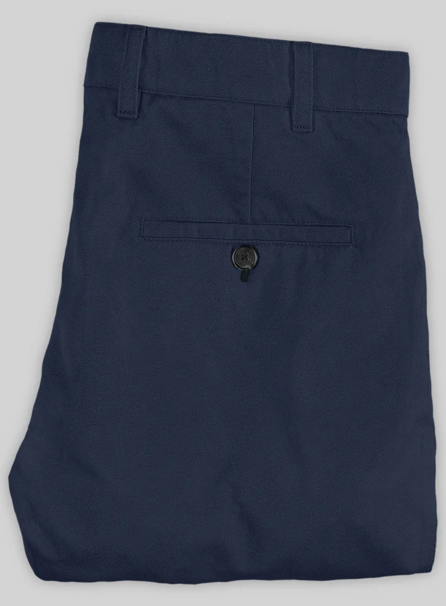 Washed Stretch Summer Royal Blue Chino Pants