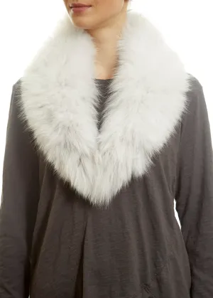 White Genuine Fox Fur Collar