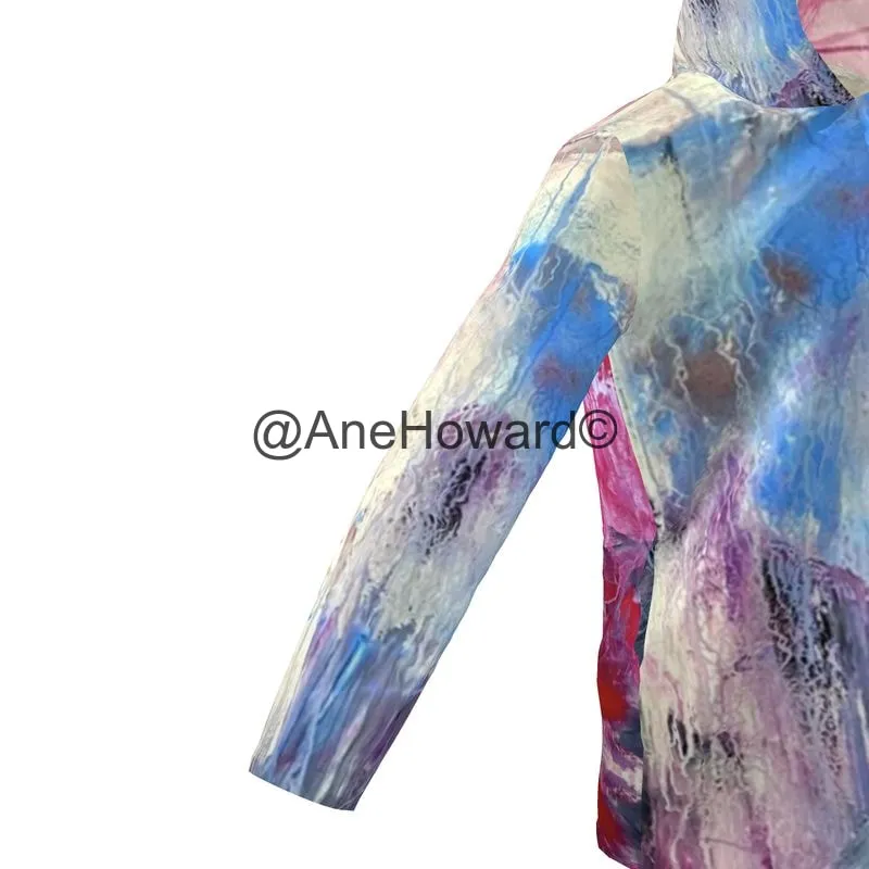 Women's Hooded Rain Mac Abstract Sailing