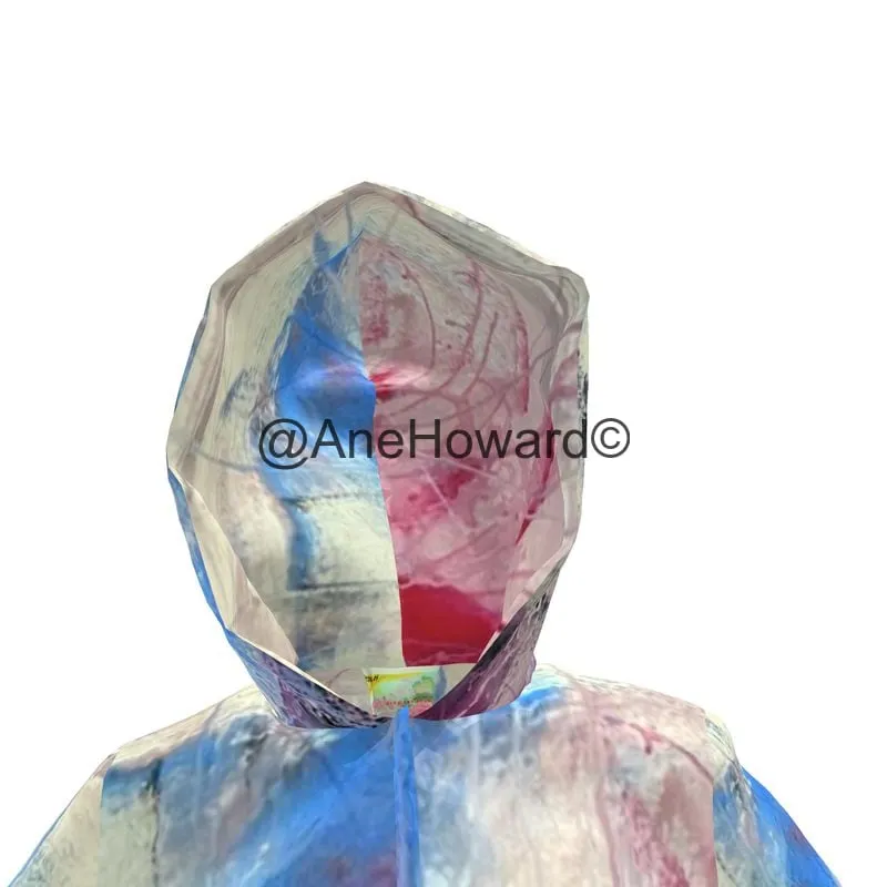 Women's Hooded Rain Mac Abstract Sailing