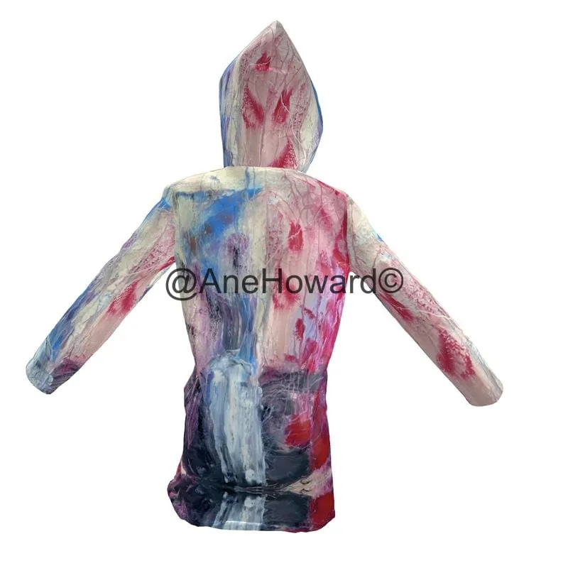 Women's Hooded Rain Mac Abstract Sailing