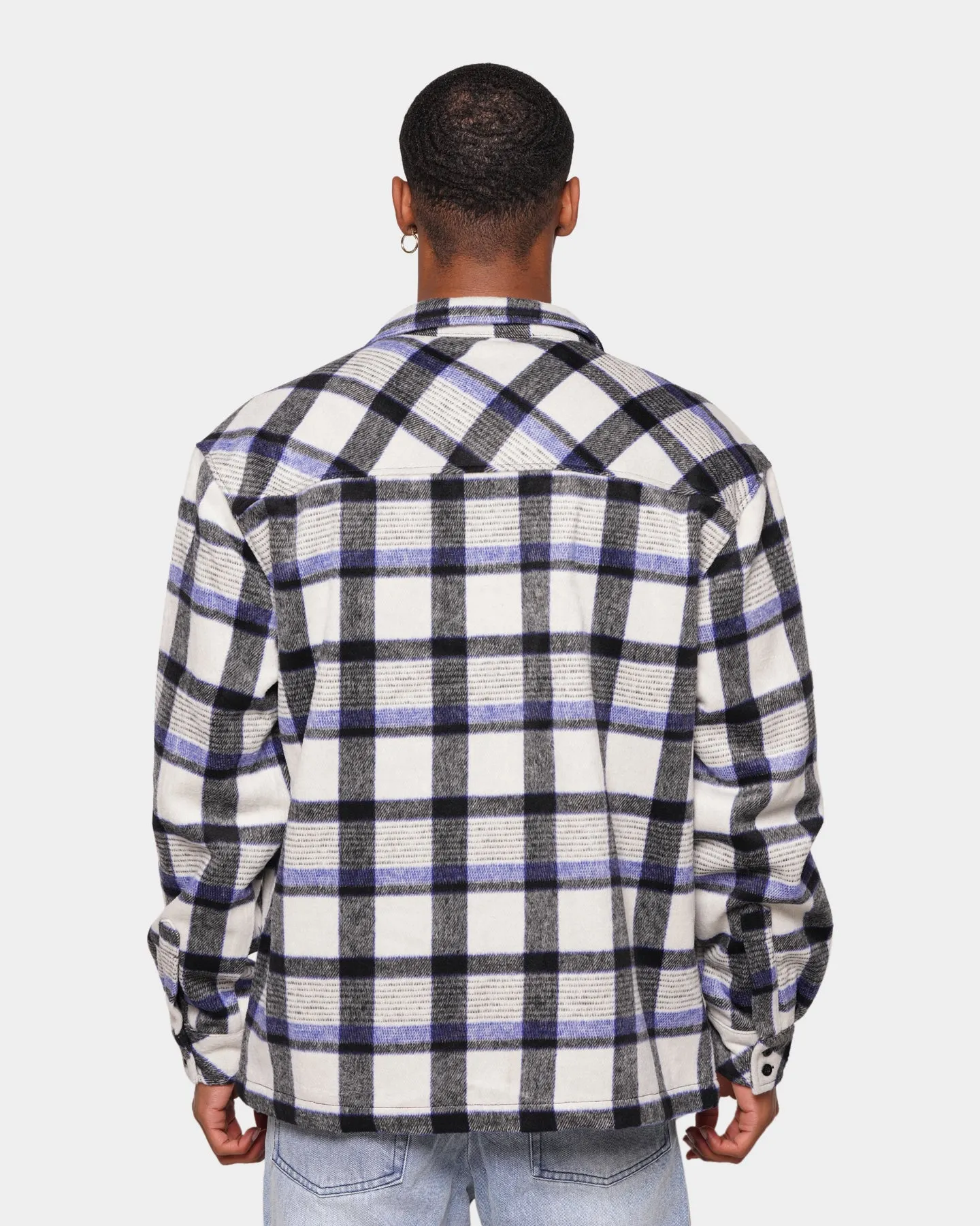 XXIII Vitus Zip Up Flannel Shacket Blue/White