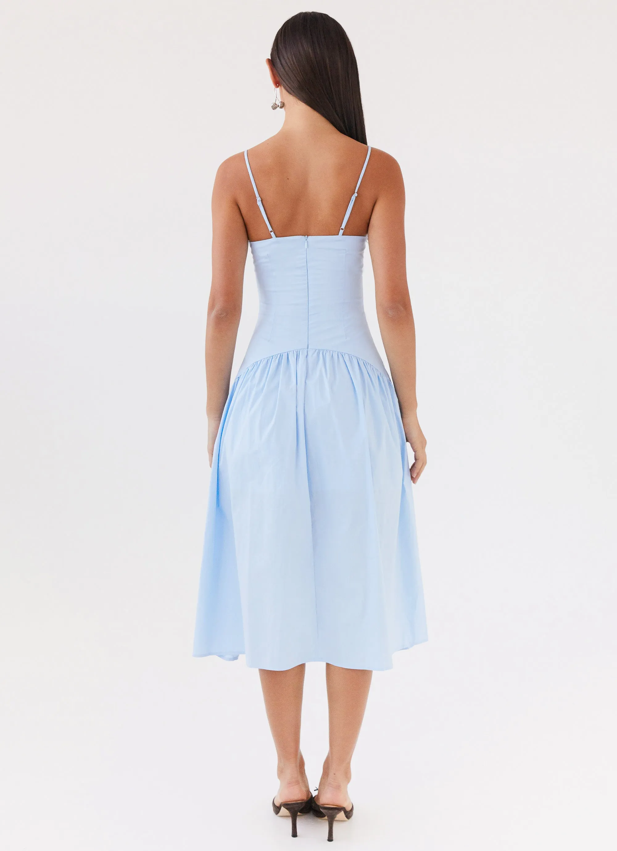 Yvette Corset Midi Dress - Blue