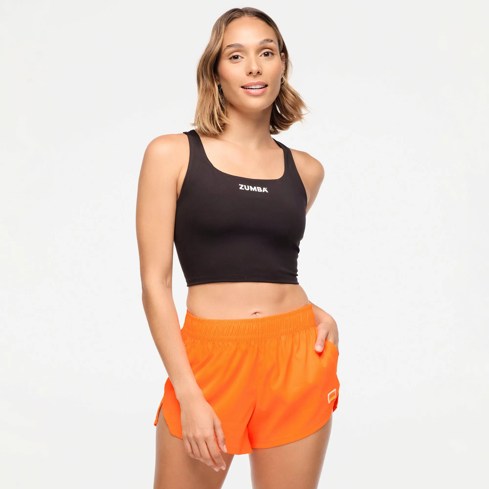 Zumba® Explore Square Neck Tank Bra - Bold Black